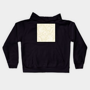 Cream on Light Yellow  Classy Medieval Damask Swans Kids Hoodie